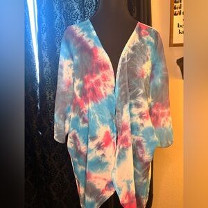 Tie Dye Kimono Cover Up | One Size | Lightweight Boho Layer